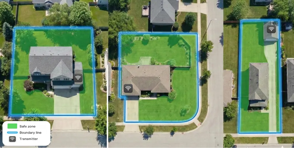 Standard perimeter layout examples for different lot shapes