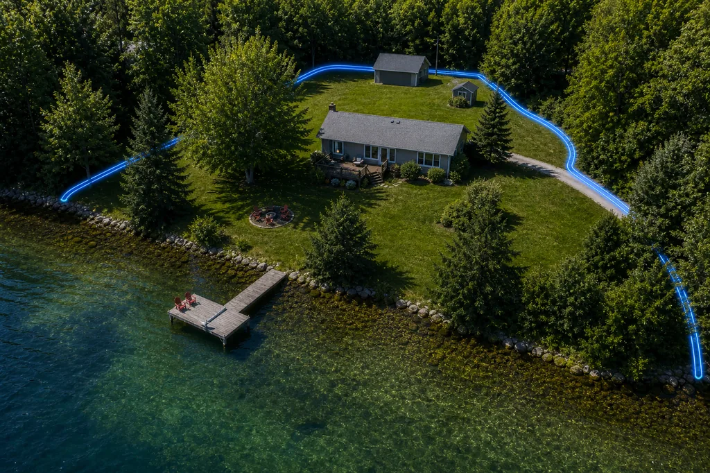Waterfront property with invisible fence boundary