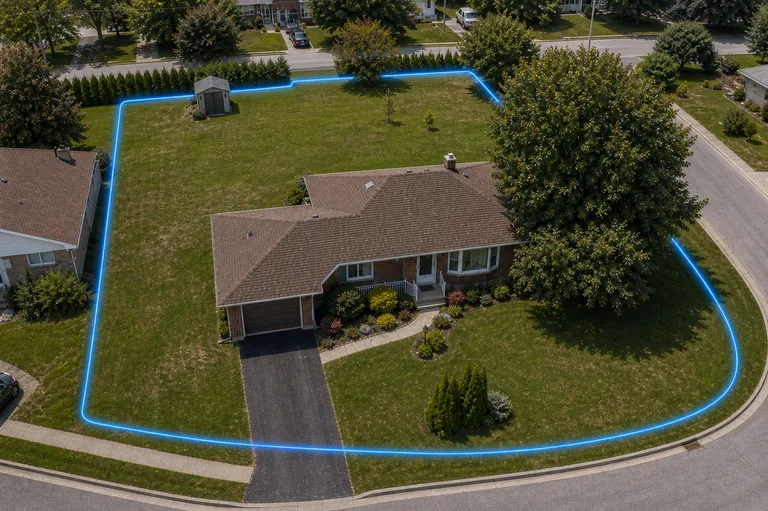 Diagram showing boundary wire layout around property